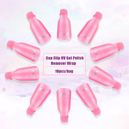 Cap Clip UV Gel Polish Remover Wraps – 10pcs/Bag for Gentle Soak-Off Removal