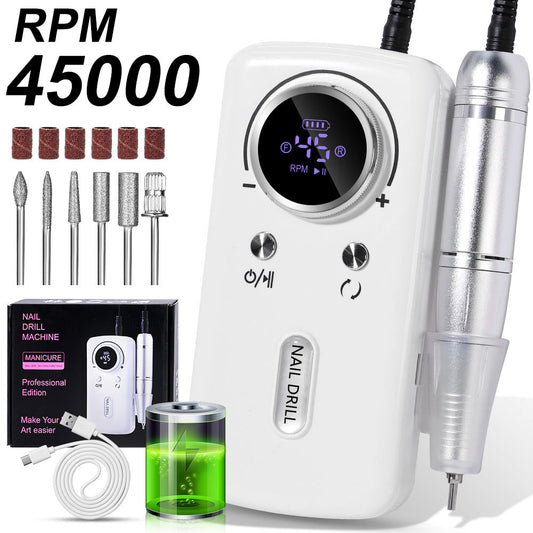 Professional Nail Drill Machine – 45000 RPM High-Speed Electric Nail File for Manicure & Pedicure
